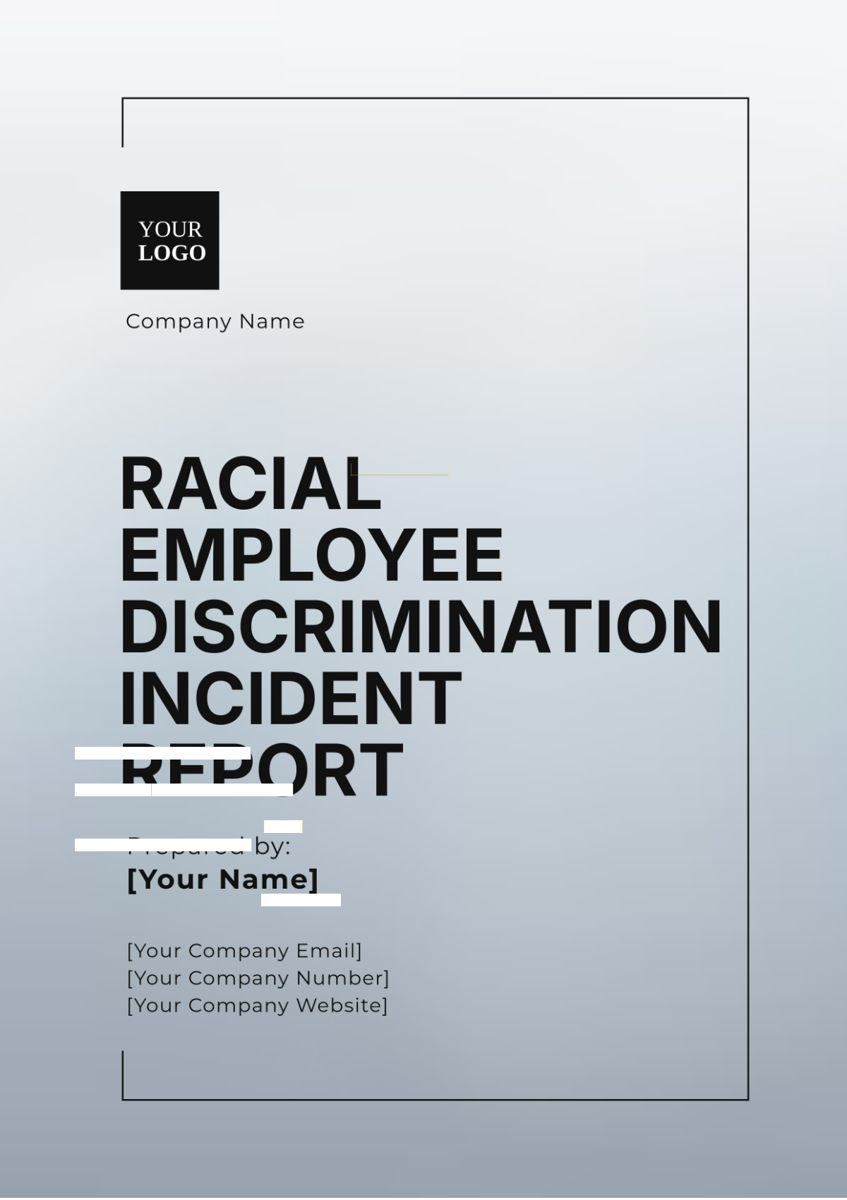 Racial Employee Discrimination Incident Report Template - Edit Online & Download