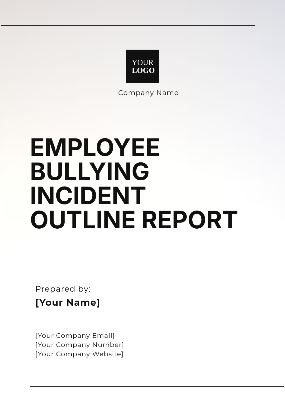 Employee Bullying Incident Outline Report Template - Edit Online & Download