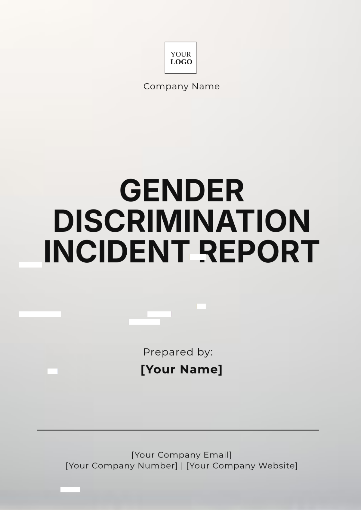 Gender Discrimination Incident Report Template - Edit Online & Download