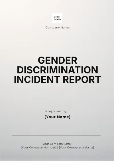 Free Gender Discrimination Incident Report Template to Edit Online