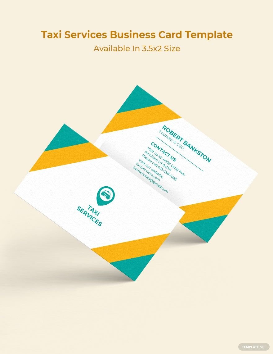 Taxi Services Business Card Template