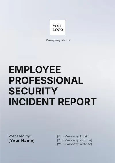 Free Employee Professional Security Incident Report Template to Edit Online