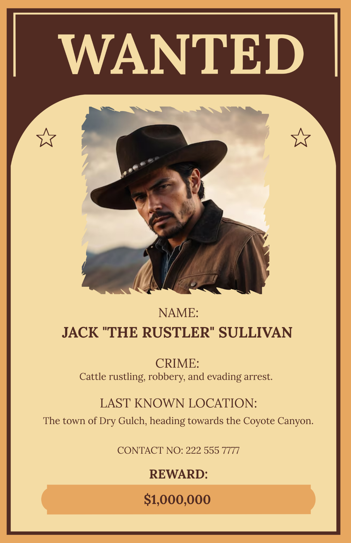 Western Style Wanted Poster