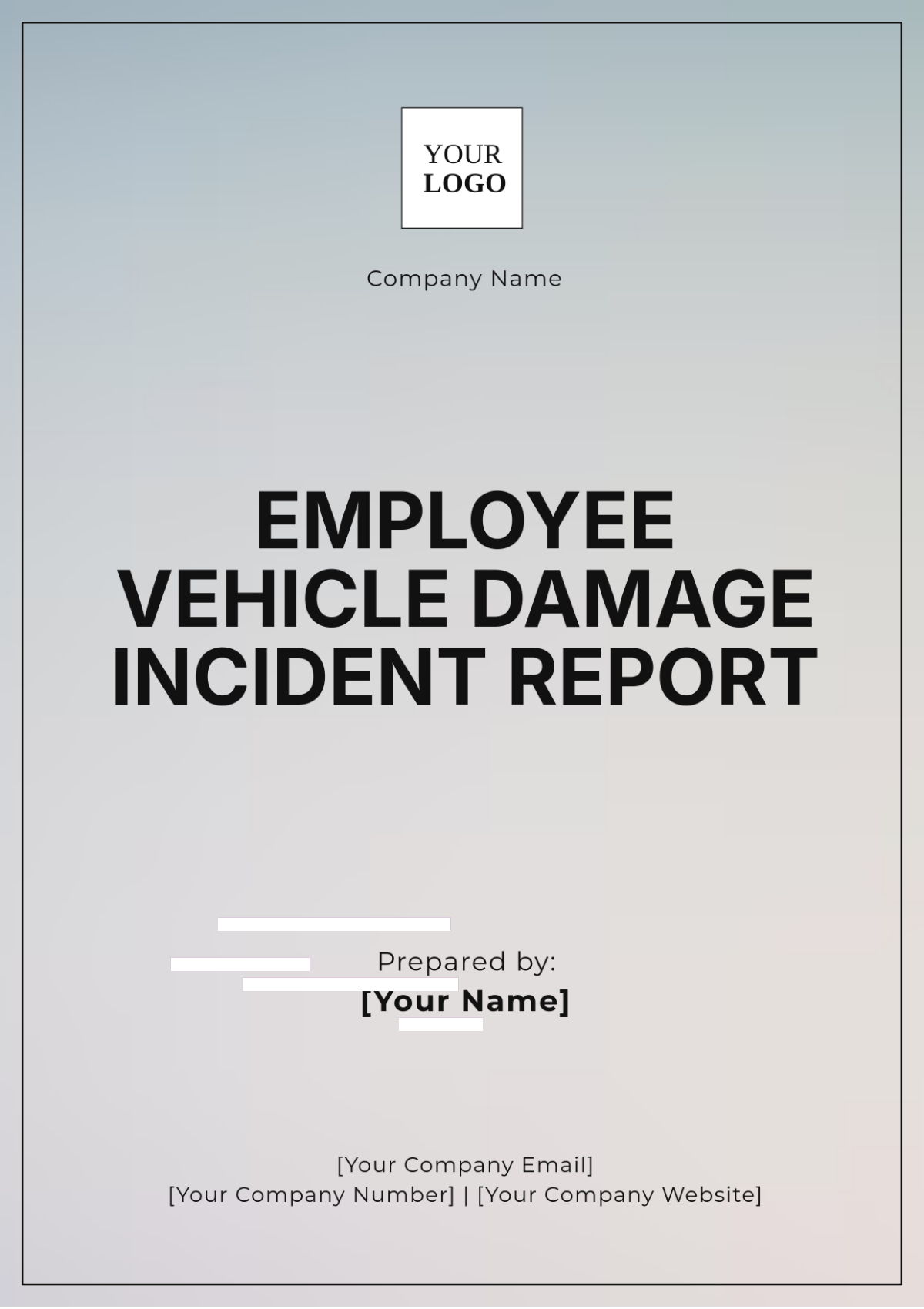 Employee Vehicle Damage Incident Report Template - Edit Online & Download