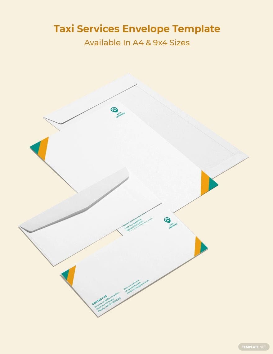 Taxi Services Envelope Template
