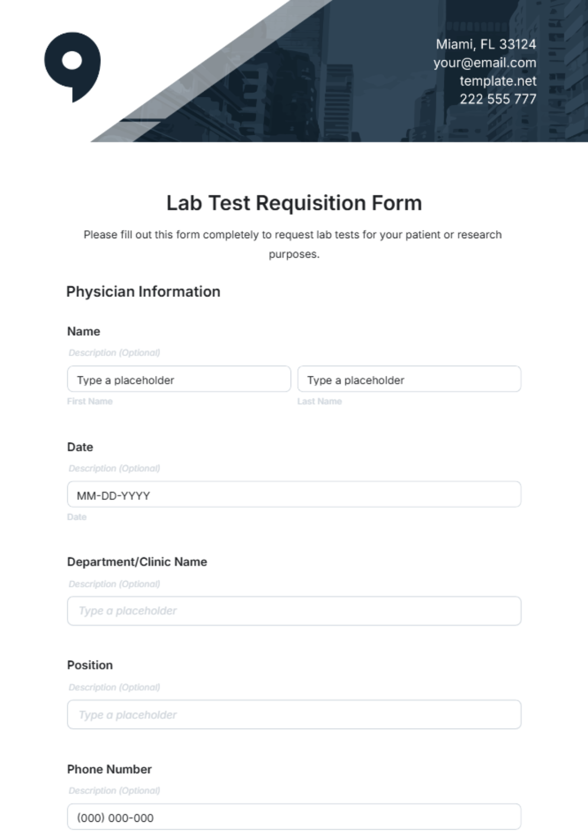 Lab Test Requisition Form Template - Edit Online & Download