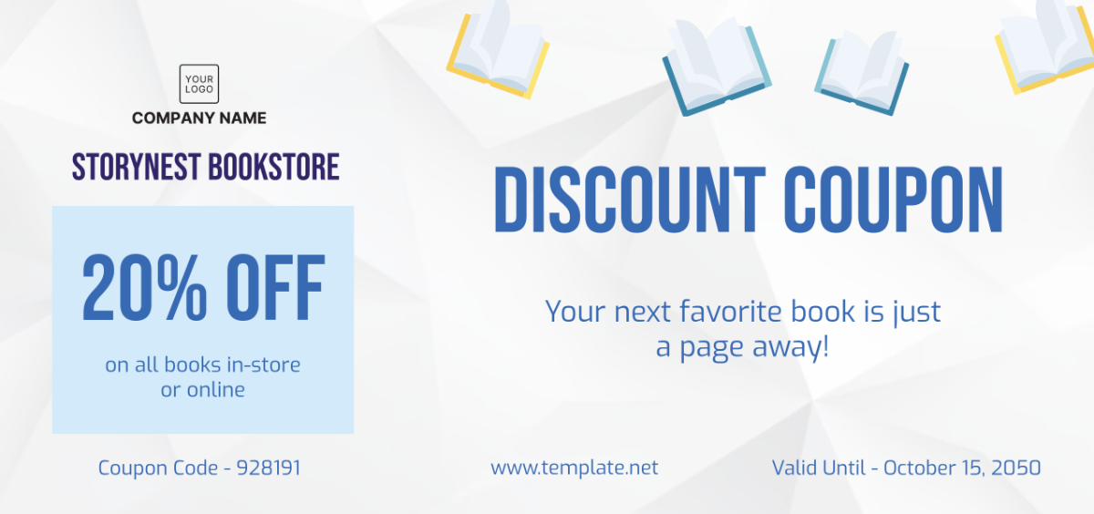 Bookstore Coupon Template - Edit Online & Download