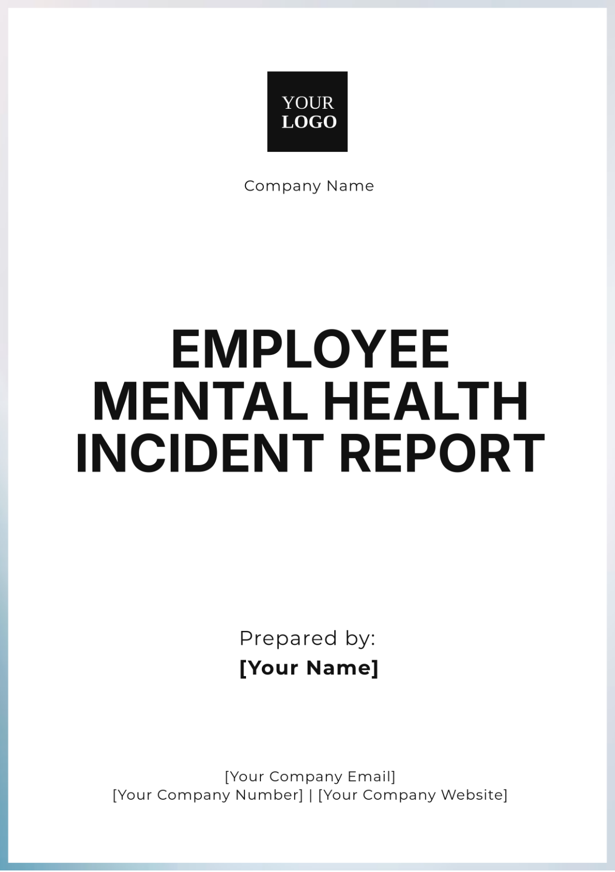 Employee Mental Health Incident Report Template - Edit Online & Download