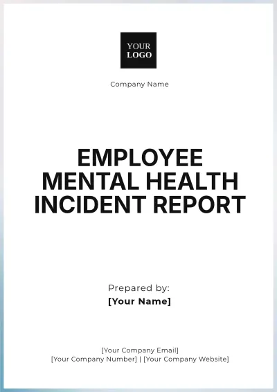 Free Employee Mental Health Incident Report Template to Edit Online