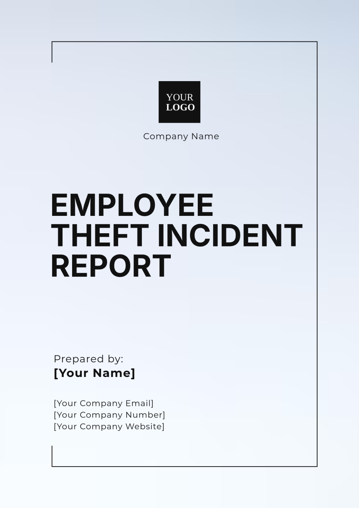 Employee Theft Incident Report Template - Edit Online & Download