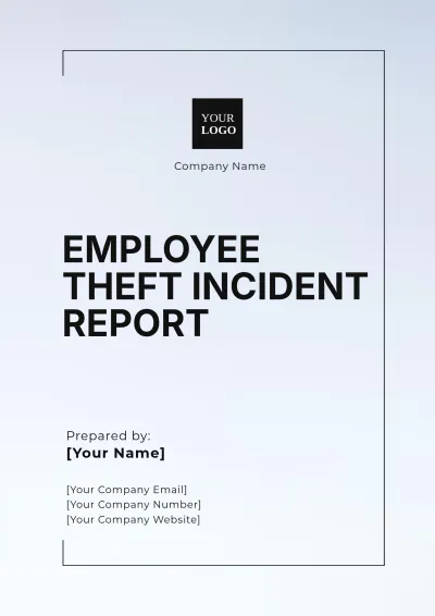 Free Employee Theft Incident Report Template to Edit Online