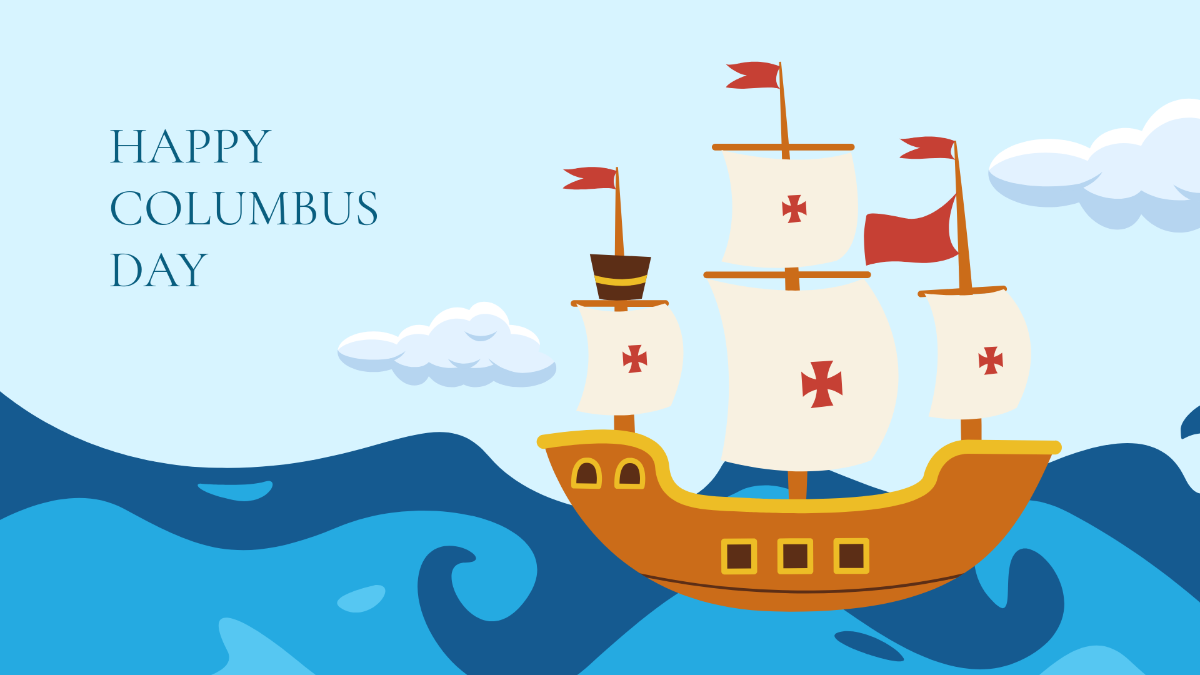 Blue Columbus Day Background Template - Edit Online & Download