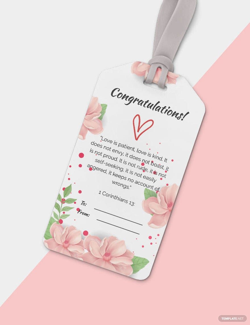 Floral Gift Tag Template