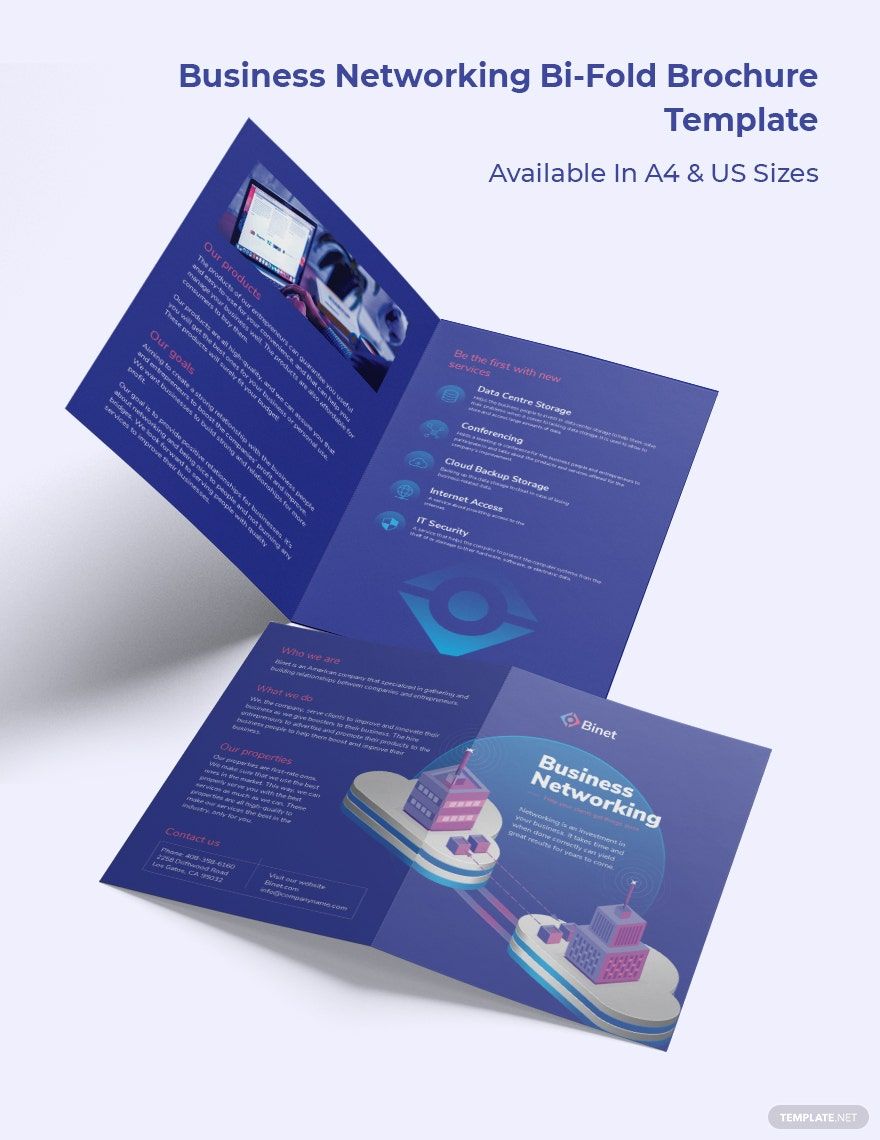 Business Networking Bi-Fold Brochure Template in Word, Google Docs, Illustrator, PSD, Apple Pages, Publisher, InDesign