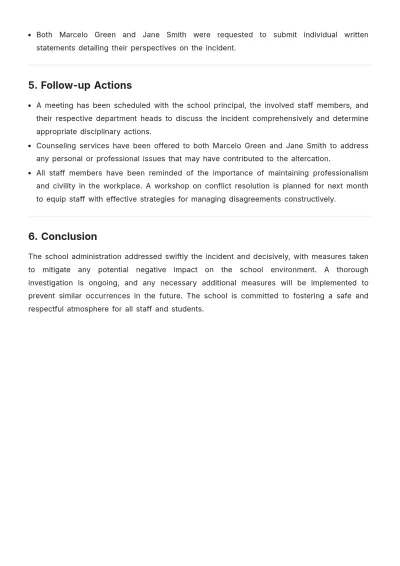 Free Printable School Staff Incident Report Template to Edit Online