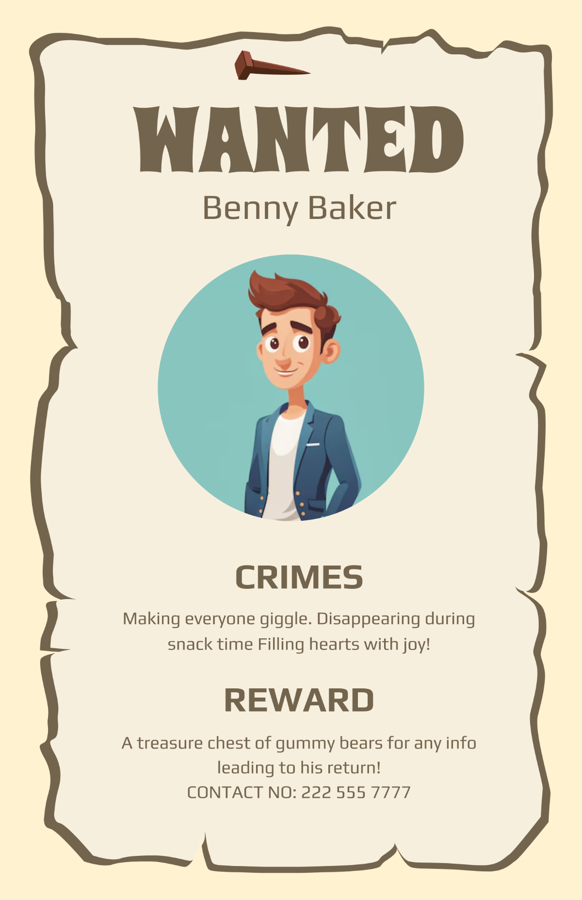 Cartoon Wanted Poster Template - Edit Online & Download