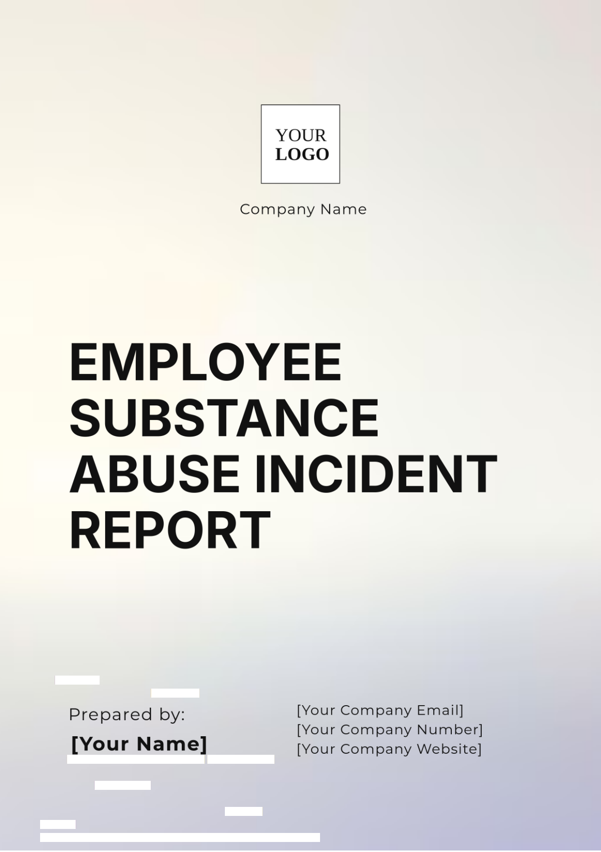 Employee Substance Abuse Incident Report Template - Edit Online & Download