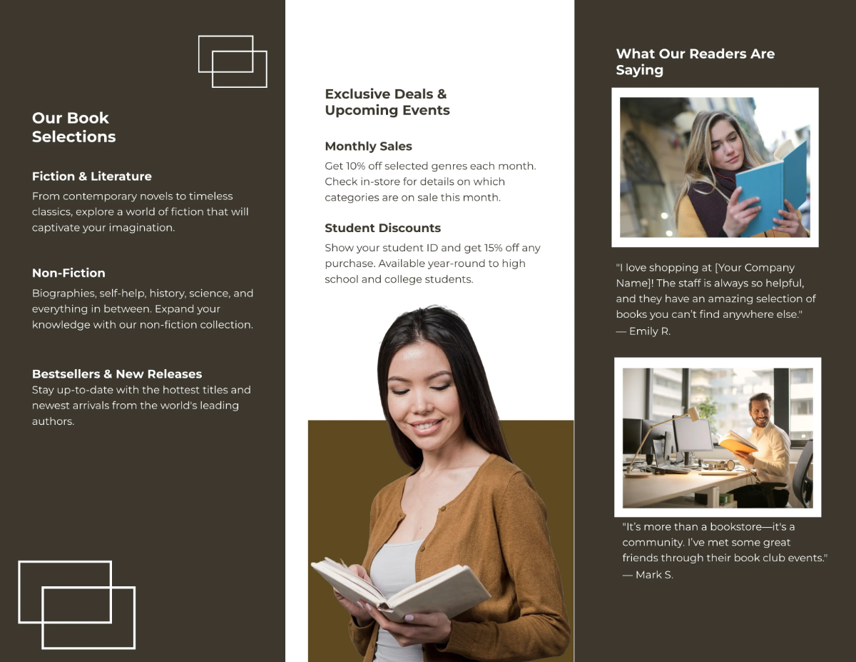 Free Bookstore Brochure Template to Edit Online