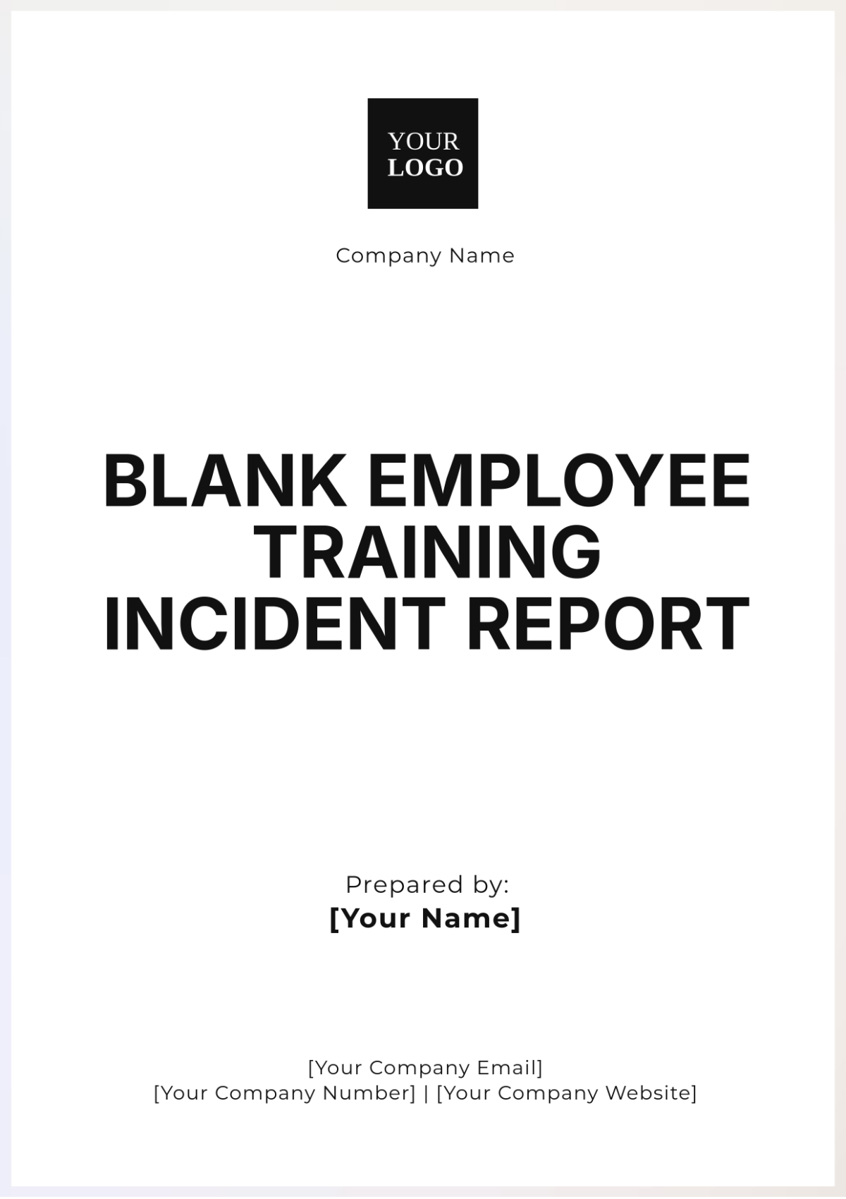 Blank Employee Training Incident Report Template - Edit Online & Download