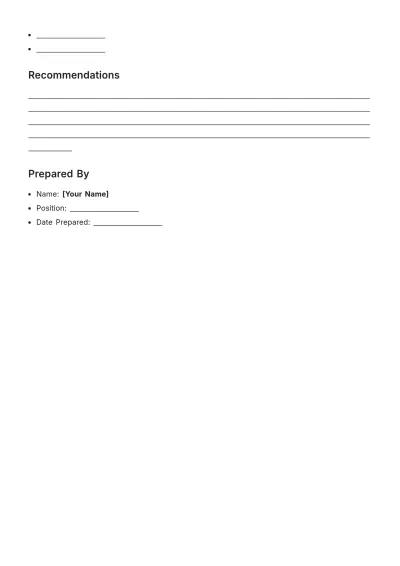 Free Blank Employee Training Incident Report Template to Edit Online