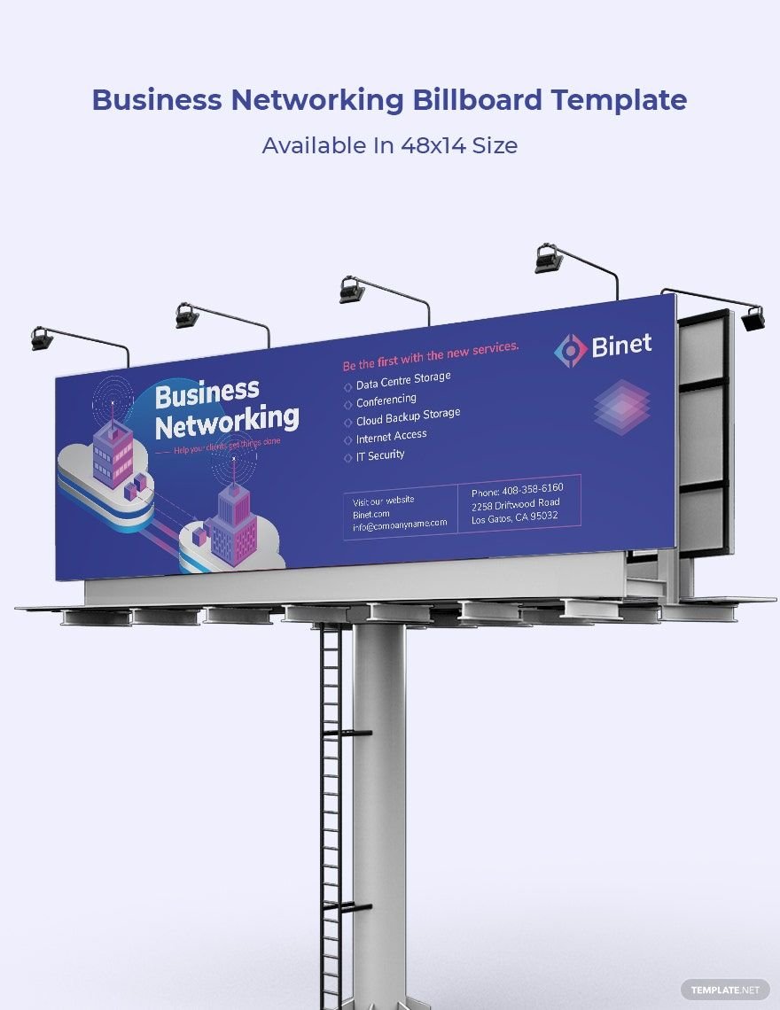 Business Networking Billboard Template in Illustrator, PSD, Apple Pages, InDesign