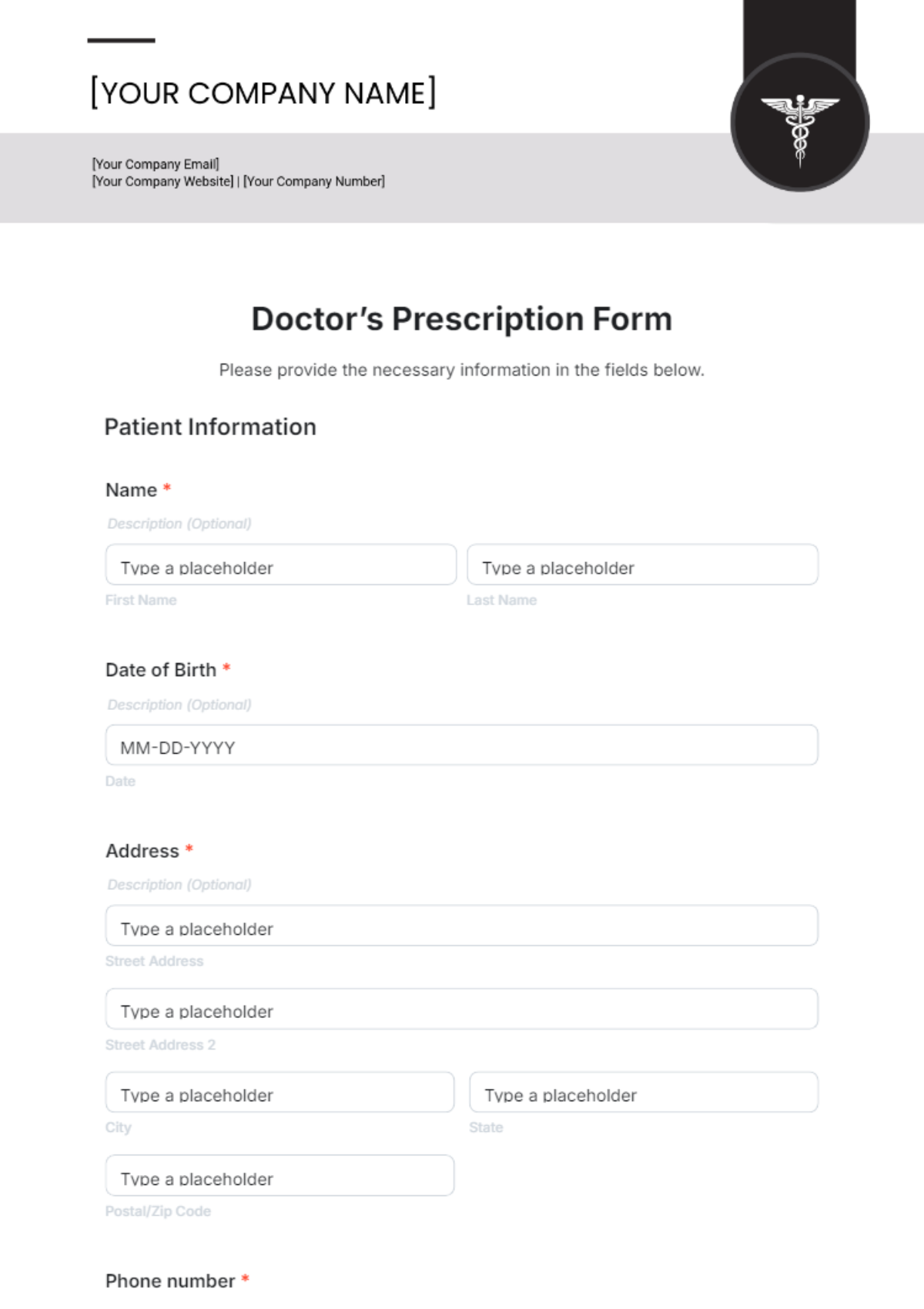 Doctor’s Prescription Form Template - Edit Online & Download