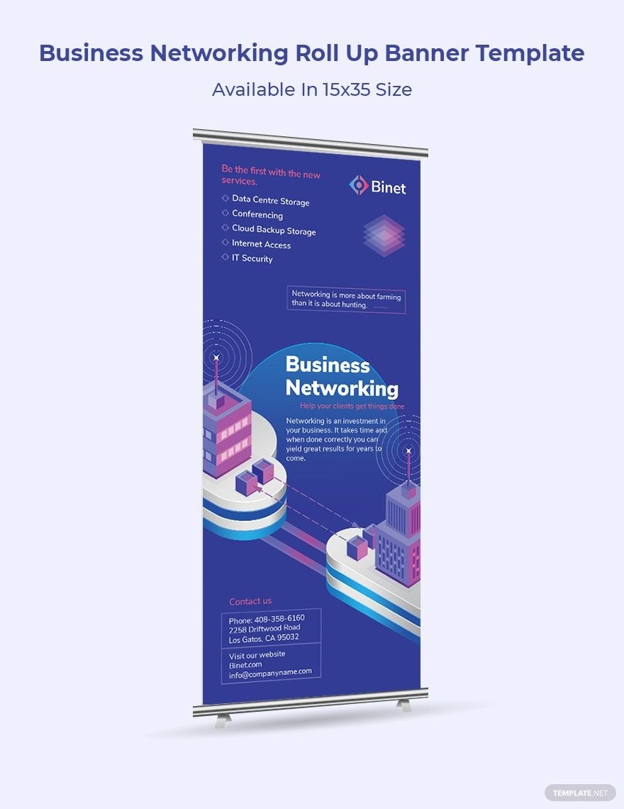 Business Networking Roll Up Banner Template in Illustrator, PSD, Apple Pages, InDesign