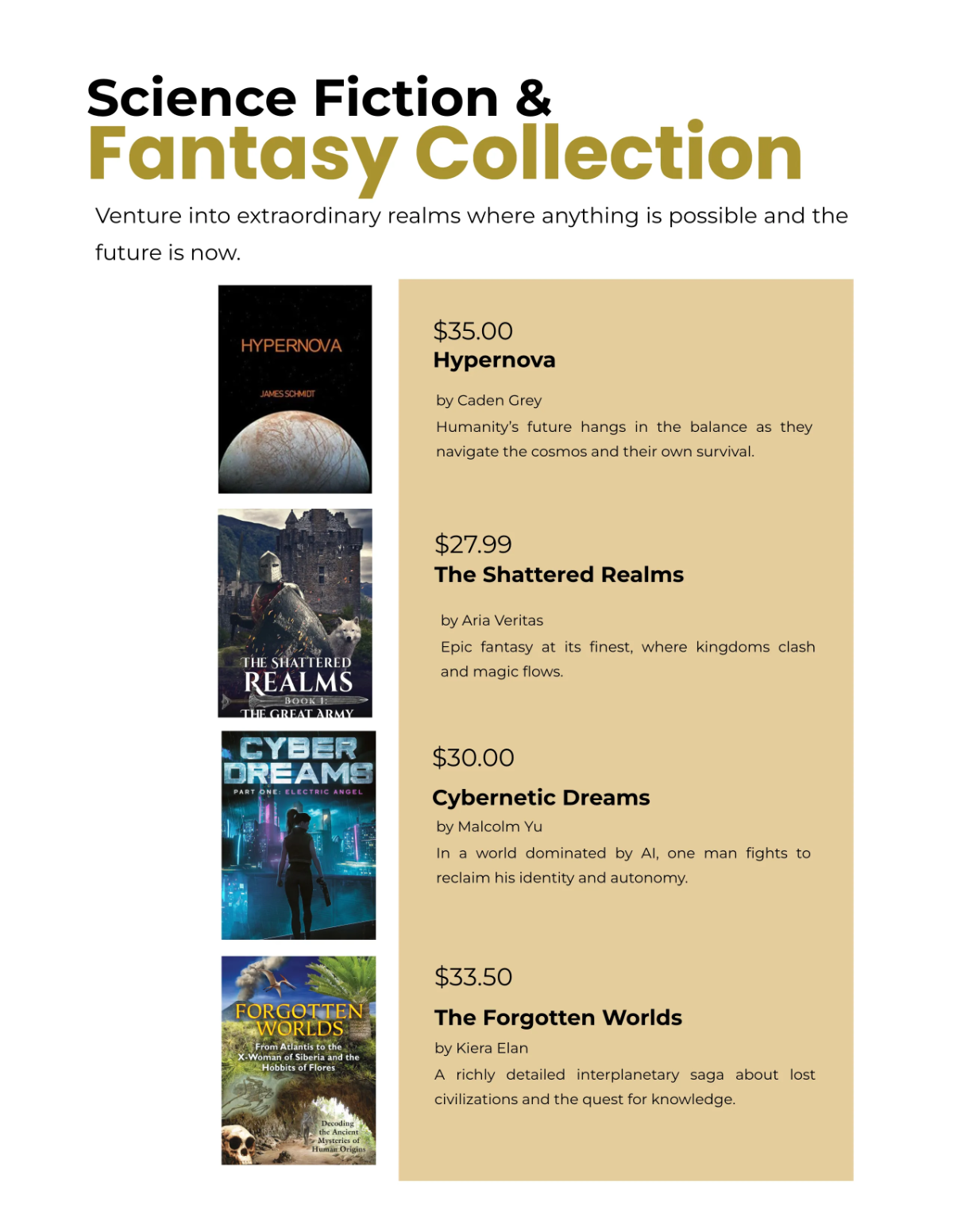 Free Bookstore Catalog Template to Edit Online