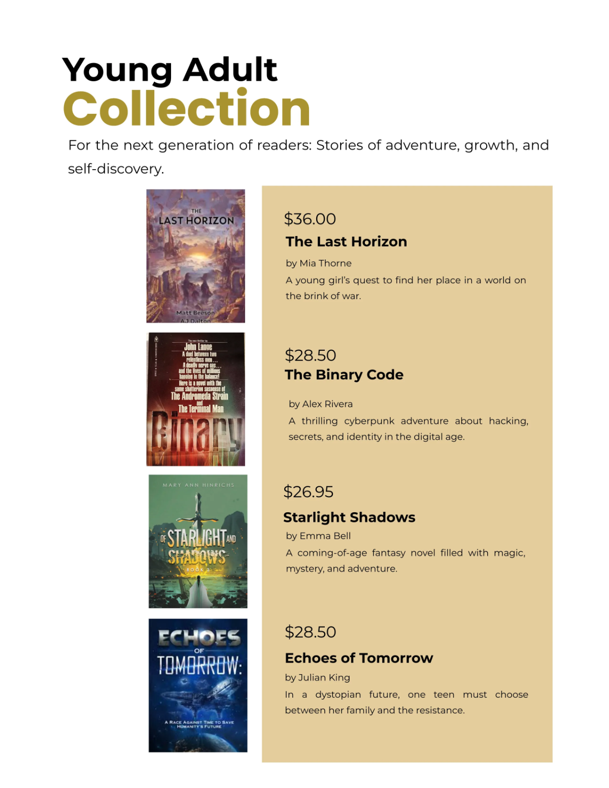 Free Bookstore Catalog Template to Edit Online