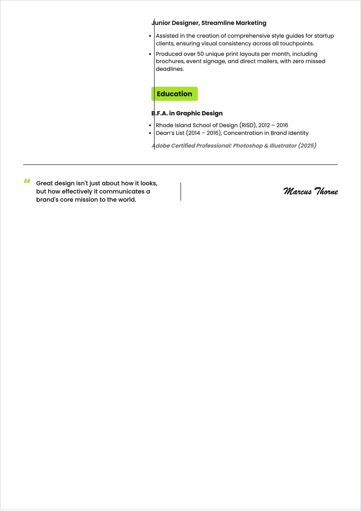Free Designer ATS Resume Template, AI Resume Builder