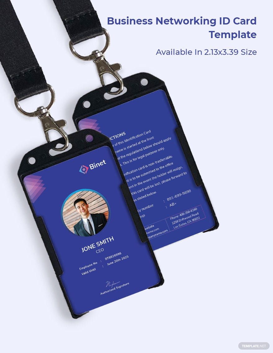 Business Networking ID Card Template
