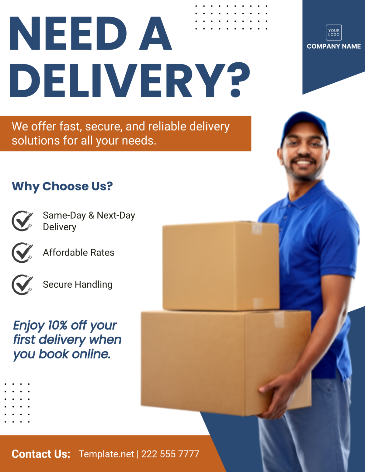 Free Courier Service Flyer Template to Edit Online