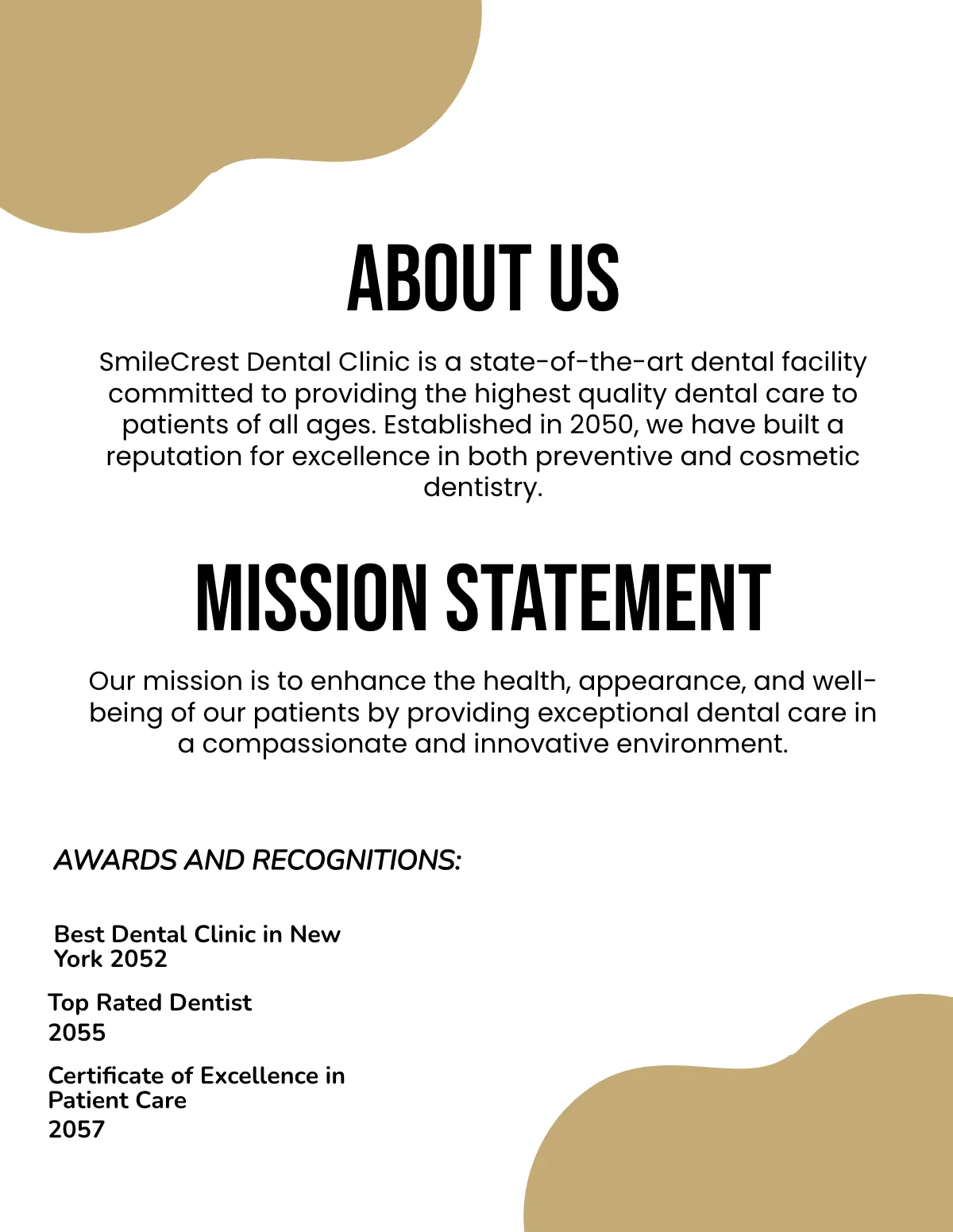 Free Dental Clinic Portfolio Template to Edit Online
