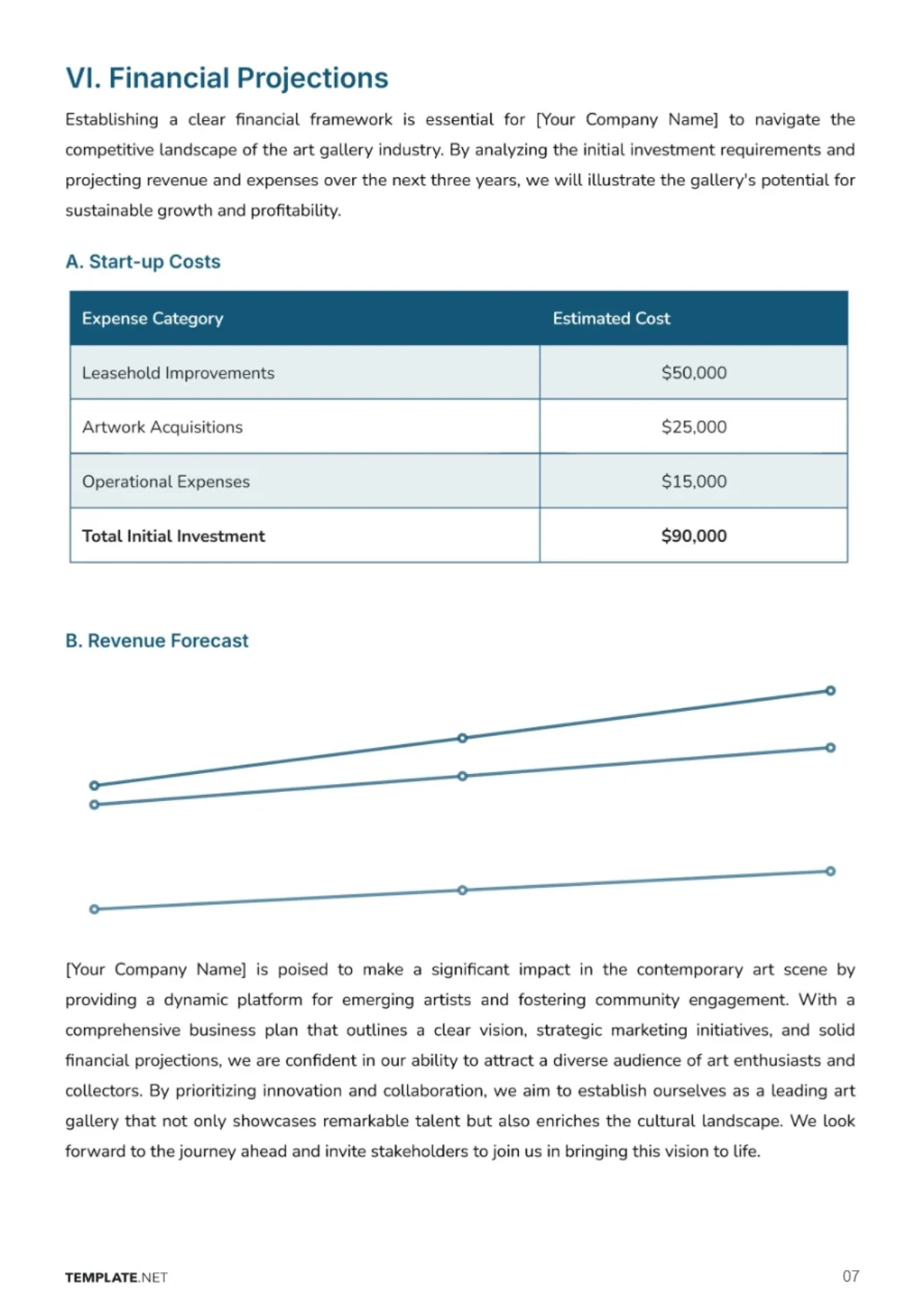Free Art Gallery Business Plan Template to Edit Online