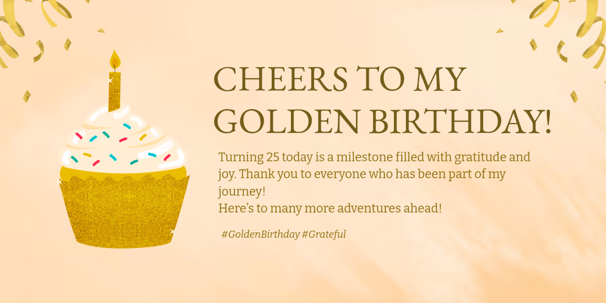 Golden Birthday X Post Template - Edit Online & Download