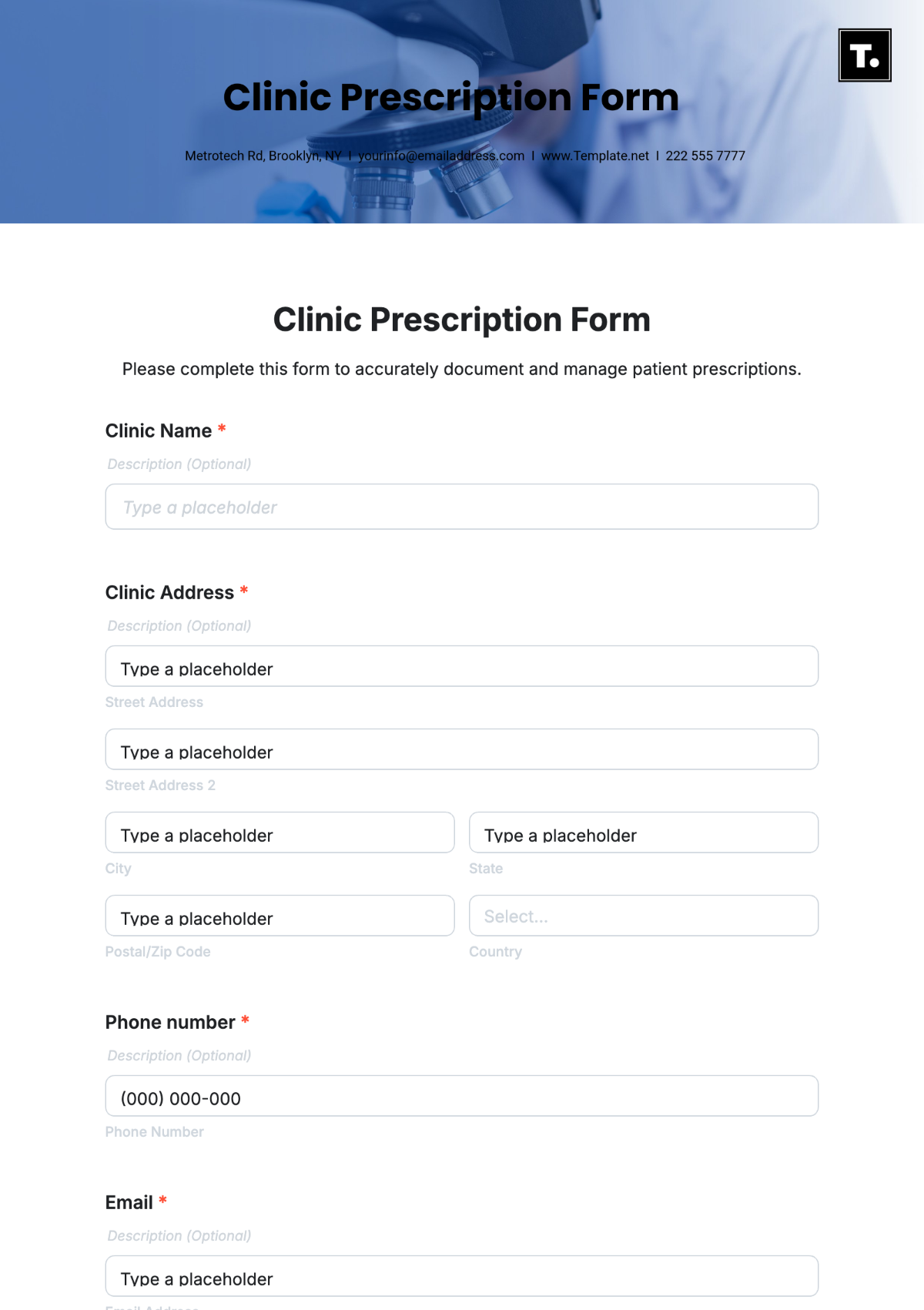 Clinic Prescription Form Template - Edit Online & Download