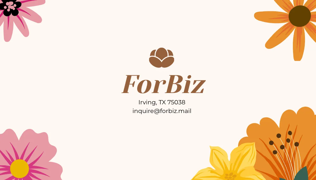 Free Floral Business Card Template to Edit Online