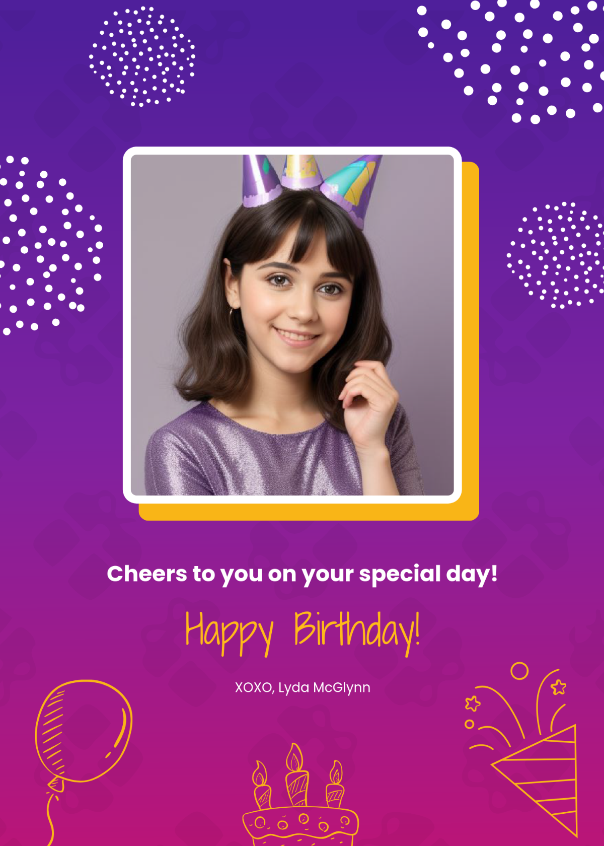 Happy Birthday With Photo Template