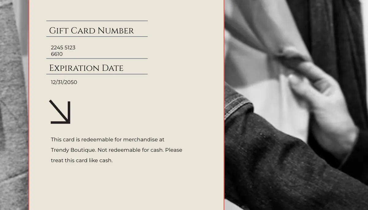 Free Gift Card Template to Edit Online