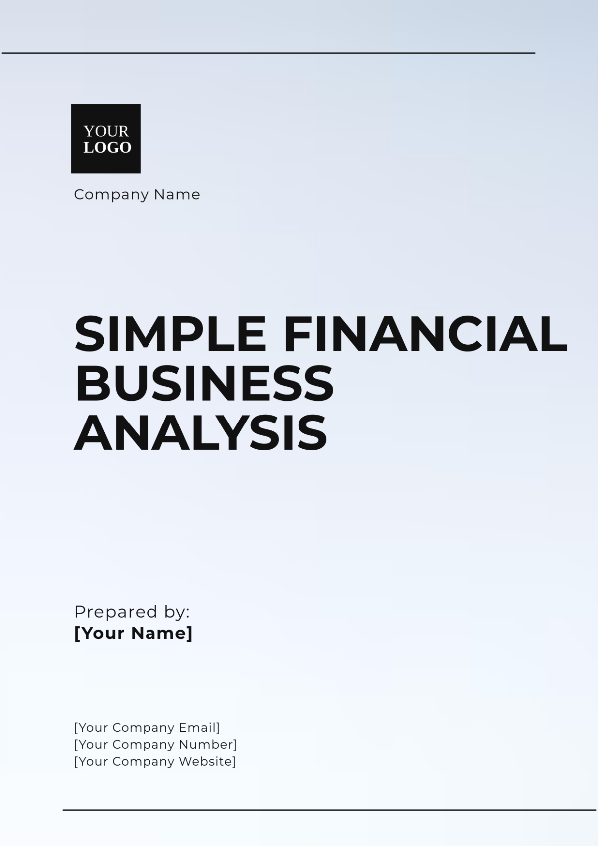 Simple Financial Business Analysis Template