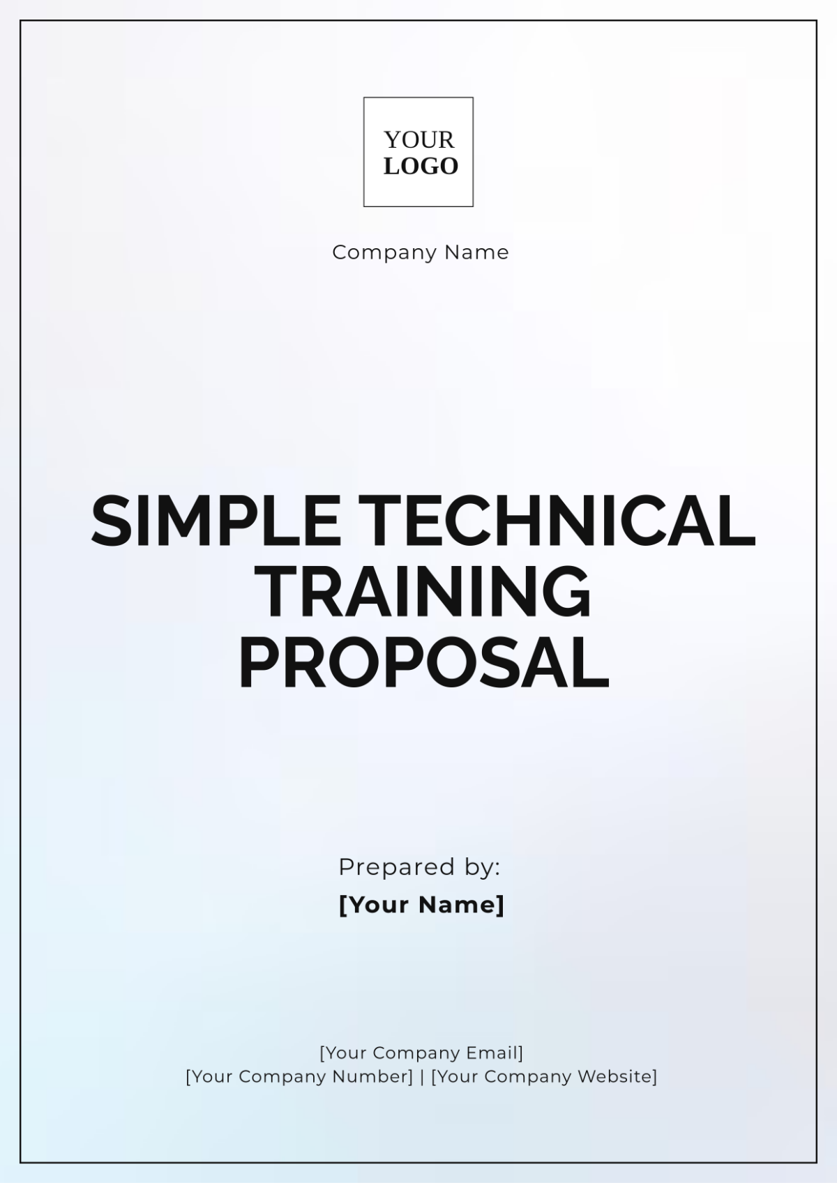 Simple Technical Training Proposal Template - Edit Online & Download