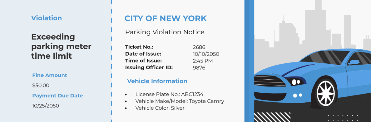 Parking Ticket Template - Edit Online | Template.net