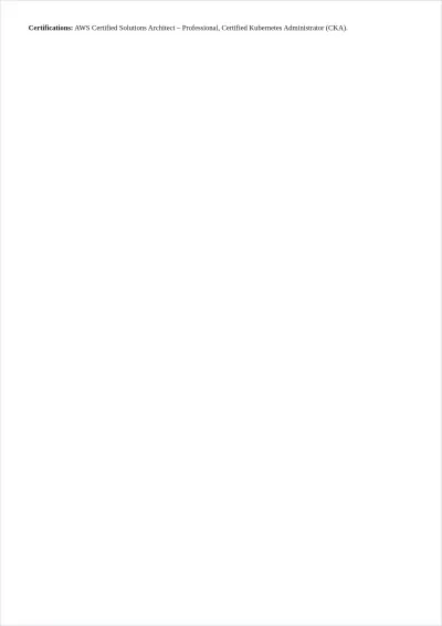 Free Blank Plain Software Engineer ATS Resume Template