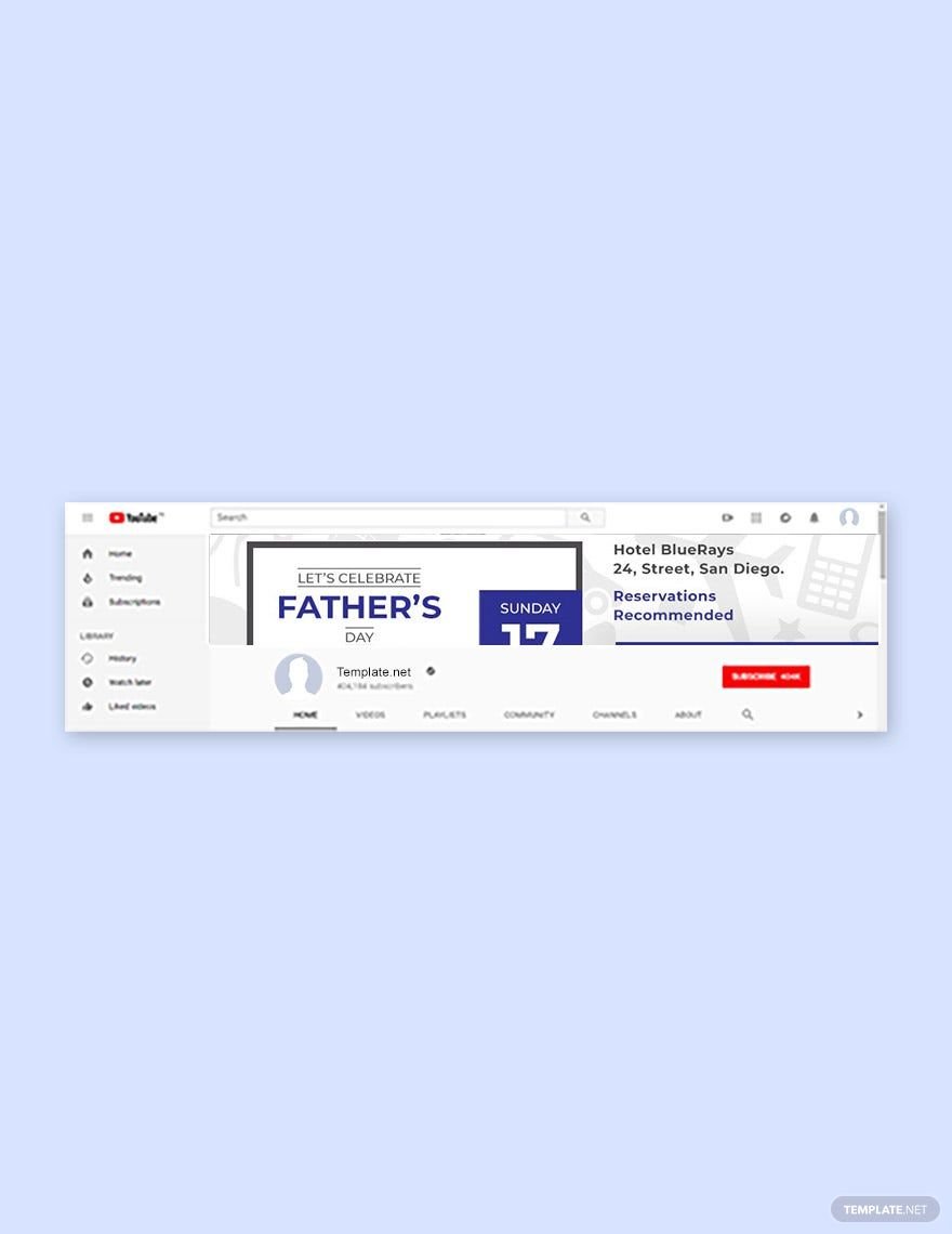 Free Father's Day YouTube Channel Cover Template