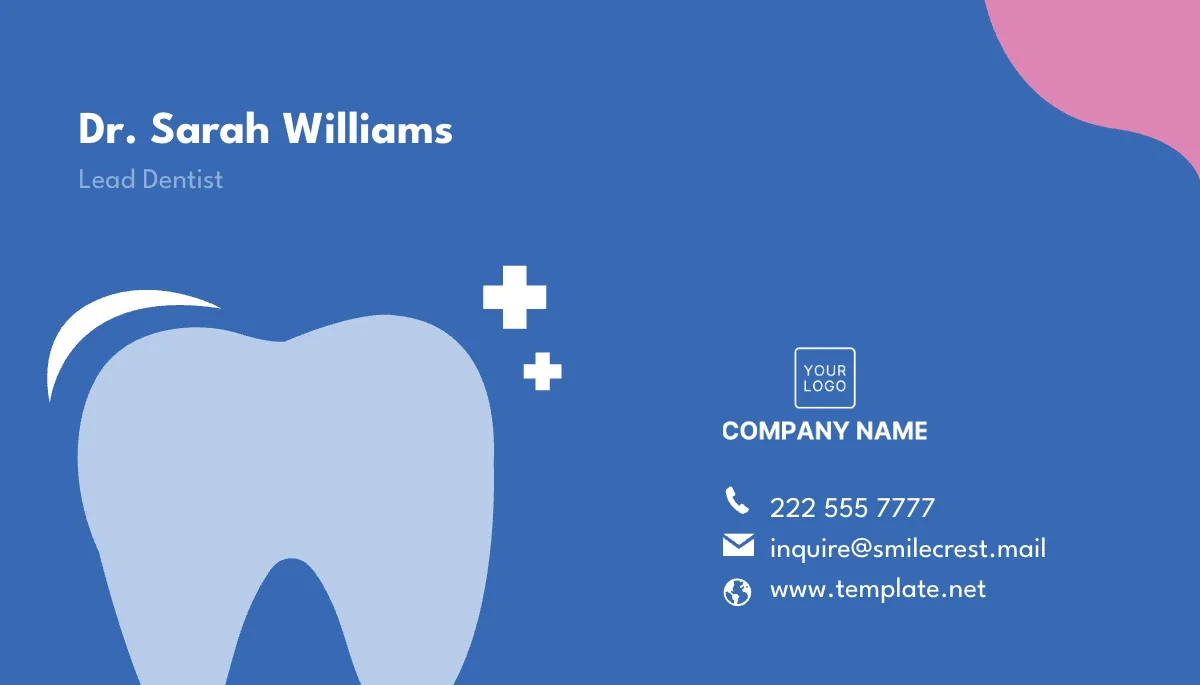 Free Dental Clinic Card Template to Edit Online