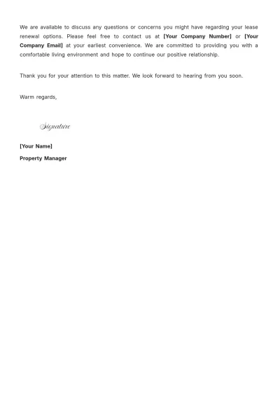 Free Printable Lease Renewal Deadline Letter Template to Edit Online
