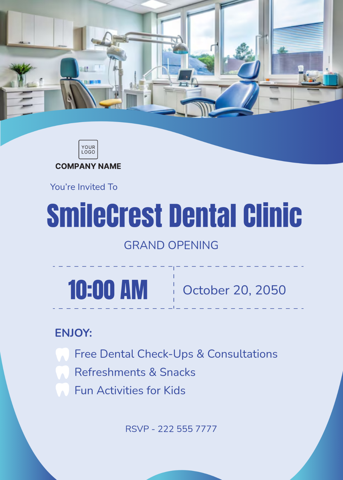 Dental Clinic Invitation Template - Edit Online & Download