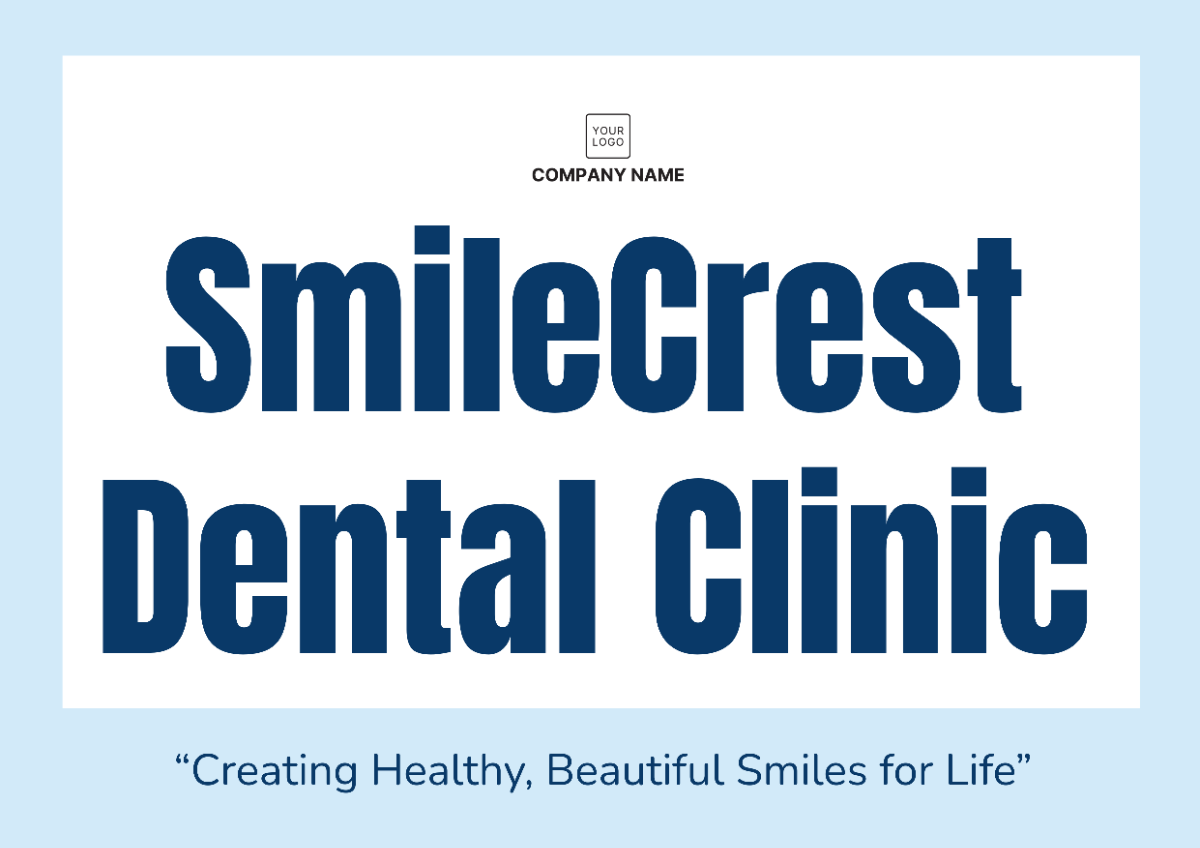 Dental Clinic Signage Template - Edit Online & Download