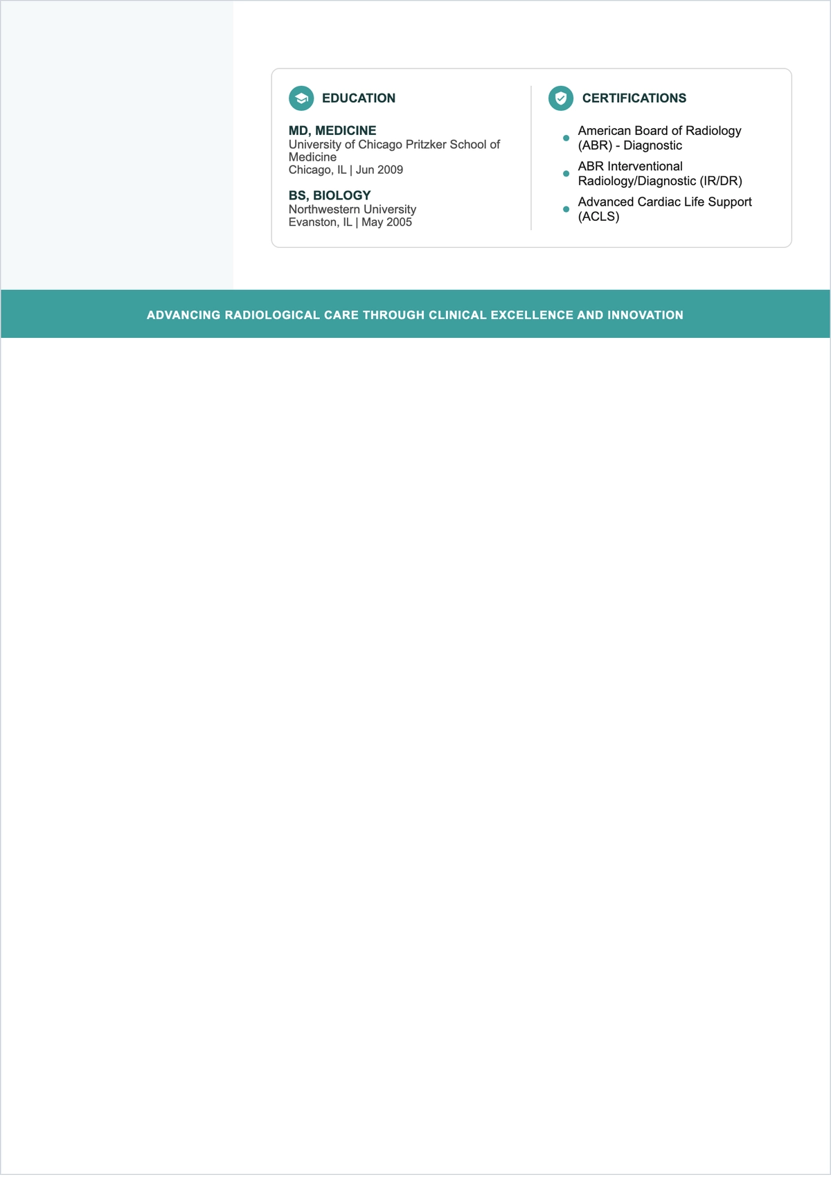 Free Radiologist ATS Resume Template, AI Resume Builder