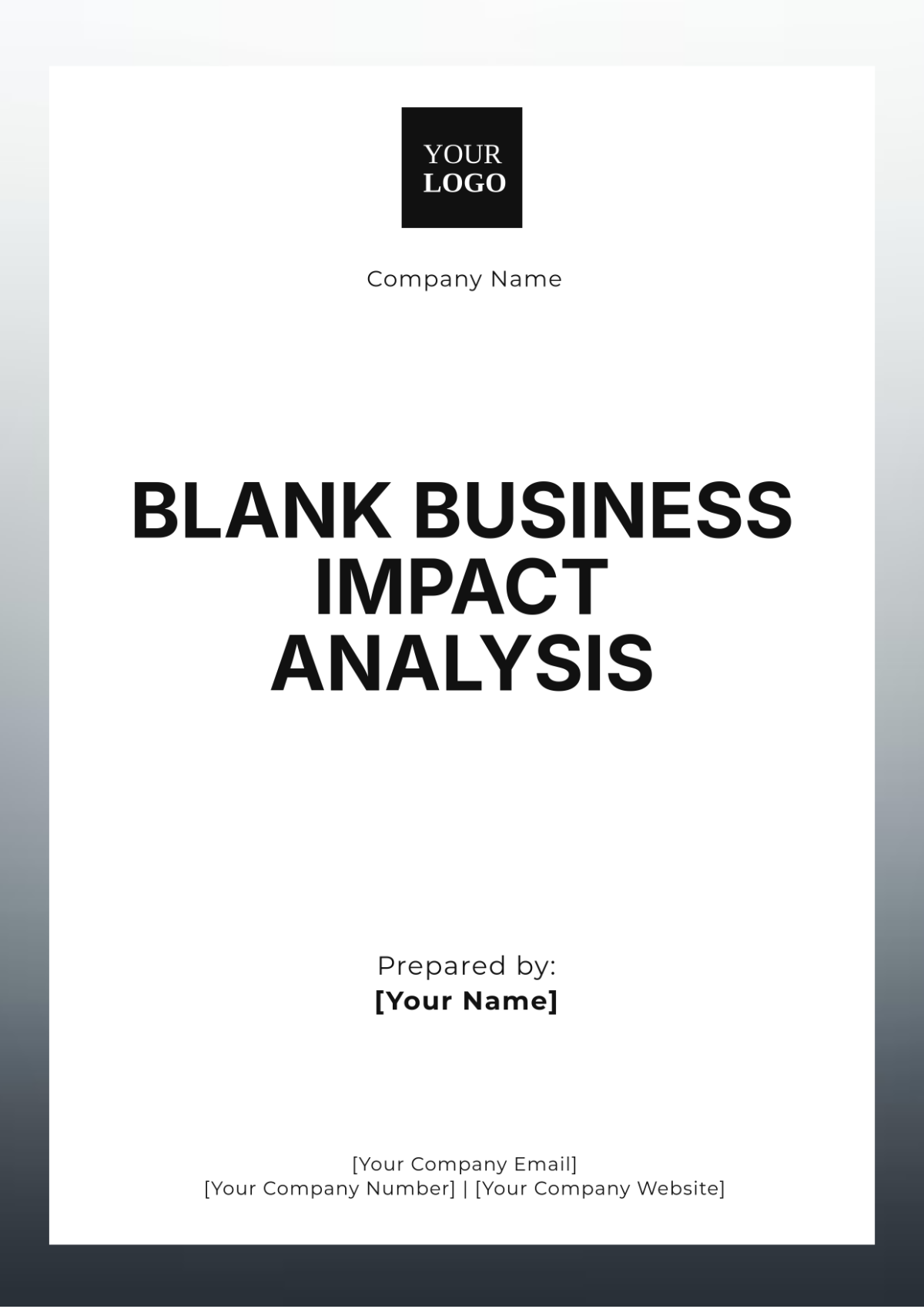 Blank Business Impact Analysis Template - Edit Online & Download